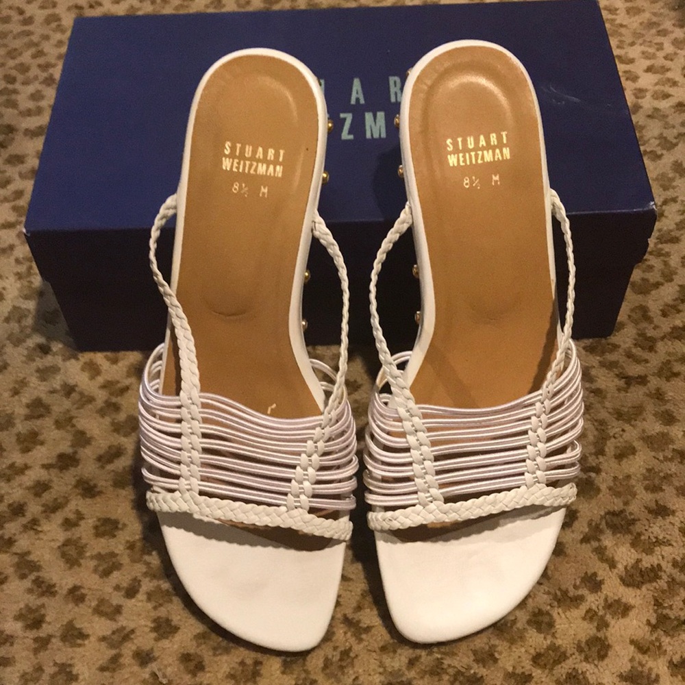 Stuart Weitzman white wedges